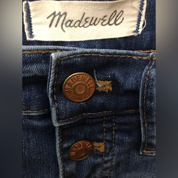 Madewell Womens 10” High Rise Raw Hem Distressed Button Fly Skinny Jeans Size 26 - Picture 6 of 11